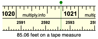 85.06 feet on a tape measure