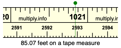 85.07 feet on a tape measure