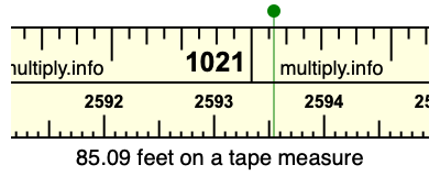 85.09 feet on a tape measure