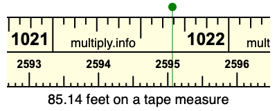 85.14 feet on a tape measure