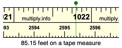 85.15 feet on a tape measure