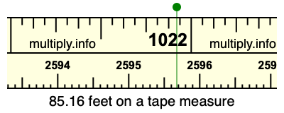85.16 feet on a tape measure