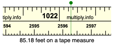 85.18 feet on a tape measure