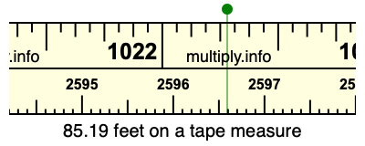 85.19 feet on a tape measure