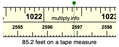 85.2 feet on a tape measure