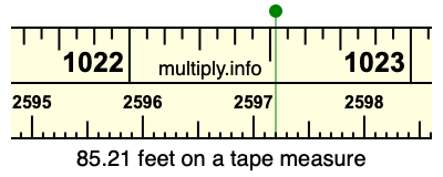 85.21 feet on a tape measure