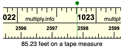 85.23 feet on a tape measure