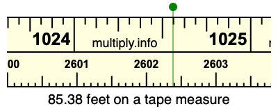 85.38 feet on a tape measure