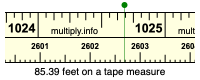 85.39 feet on a tape measure