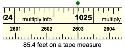 85.4 feet on a tape measure