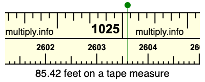 85.42 feet on a tape measure