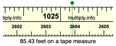 85.43 feet on a tape measure