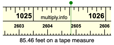 85.46 feet on a tape measure