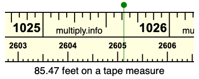 85.47 feet on a tape measure
