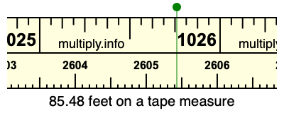 85.48 feet on a tape measure