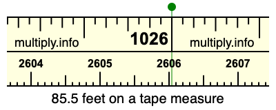 85.5 feet on a tape measure
