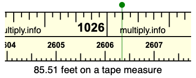 85.51 feet on a tape measure