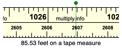 85.53 feet on a tape measure