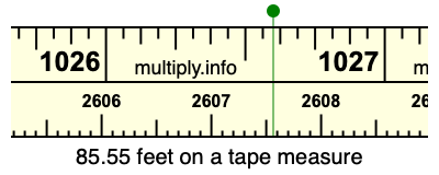 85.55 feet on a tape measure
