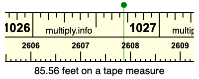 85.56 feet on a tape measure
