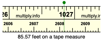 85.57 feet on a tape measure