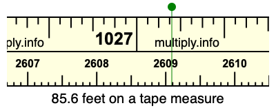 85.6 feet on a tape measure