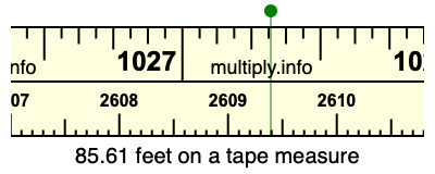 85.61 feet on a tape measure