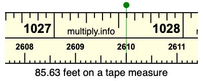 85.63 feet on a tape measure