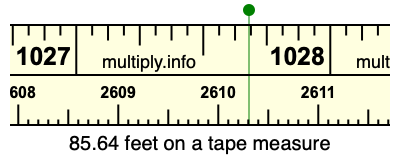 85.64 feet on a tape measure