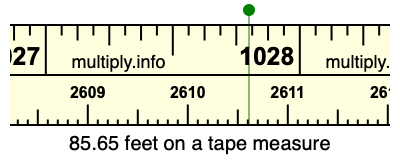 85.65 feet on a tape measure