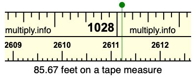 85.67 feet on a tape measure
