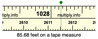 85.68 feet on a tape measure