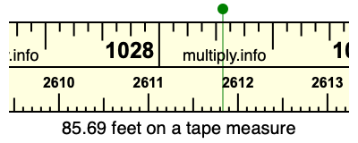 85.69 feet on a tape measure