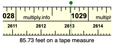 85.73 feet on a tape measure