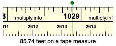 85.74 feet on a tape measure