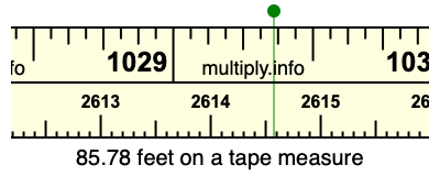 85.78 feet on a tape measure