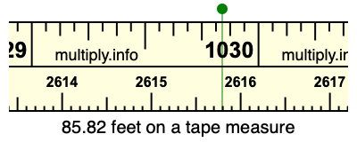 85.82 feet on a tape measure