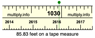 85.83 feet on a tape measure
