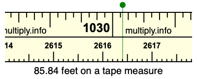 85.84 feet on a tape measure