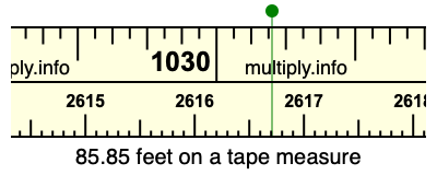 85.85 feet on a tape measure