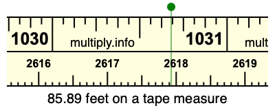 85.89 feet on a tape measure