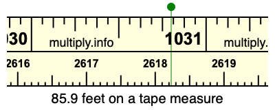 85.9 feet on a tape measure