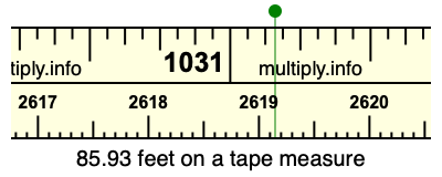 85.93 feet on a tape measure