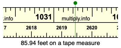 85.94 feet on a tape measure
