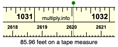 85.96 feet on a tape measure