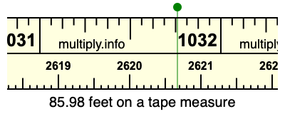 85.98 feet on a tape measure