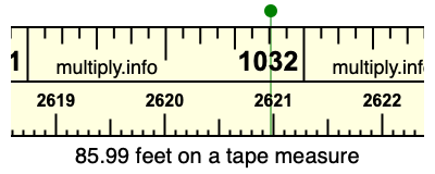 85.99 feet on a tape measure