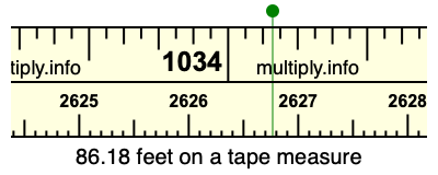 86.18 feet on a tape measure