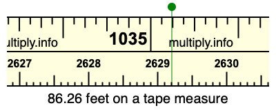 86.26 feet on a tape measure