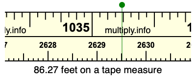86.27 feet on a tape measure